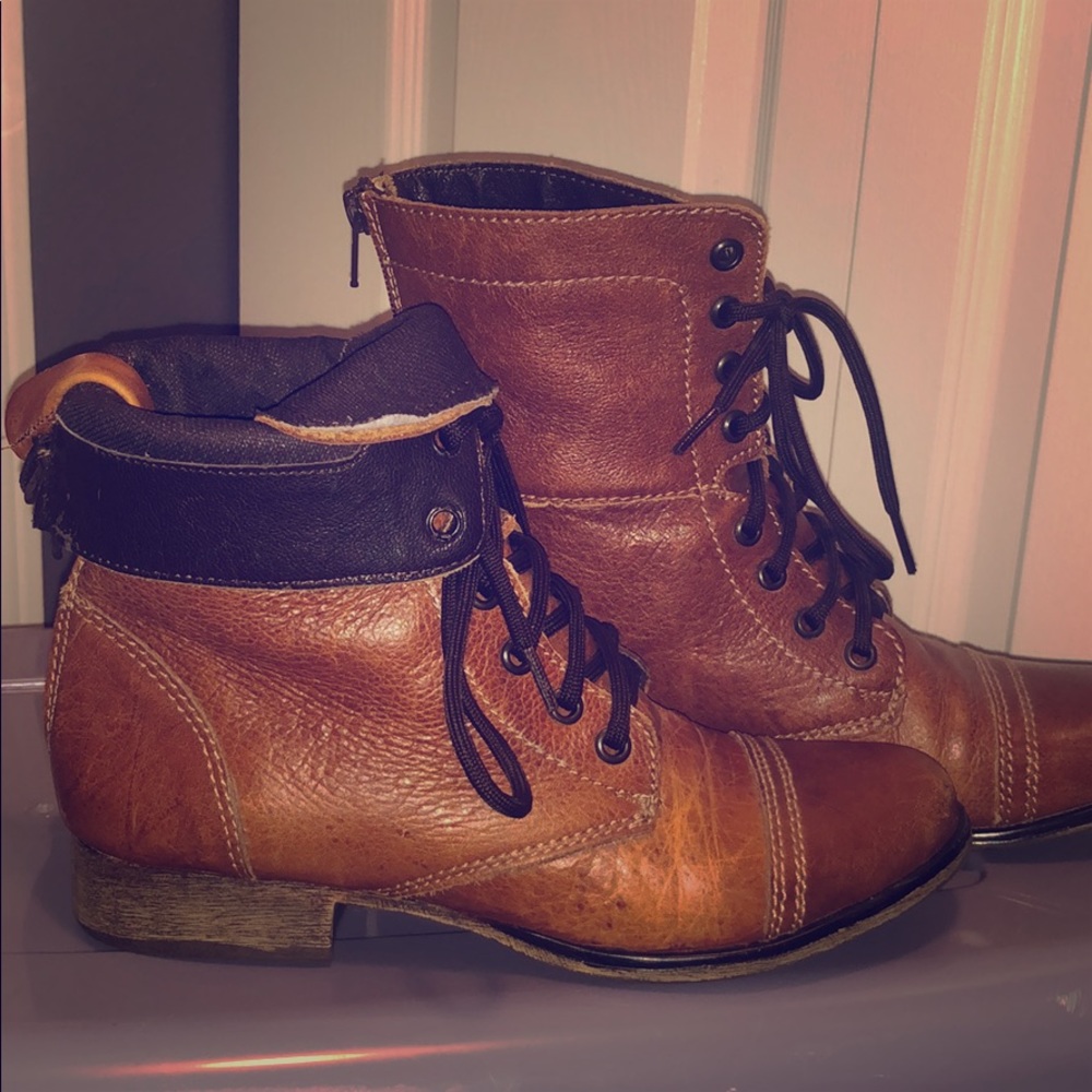 Fold over Steve Madden combat boots